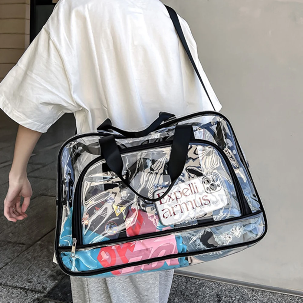 Clear Tote Bag Women Men's Transparent PVC Shoulder Bags Handbag - Main Image