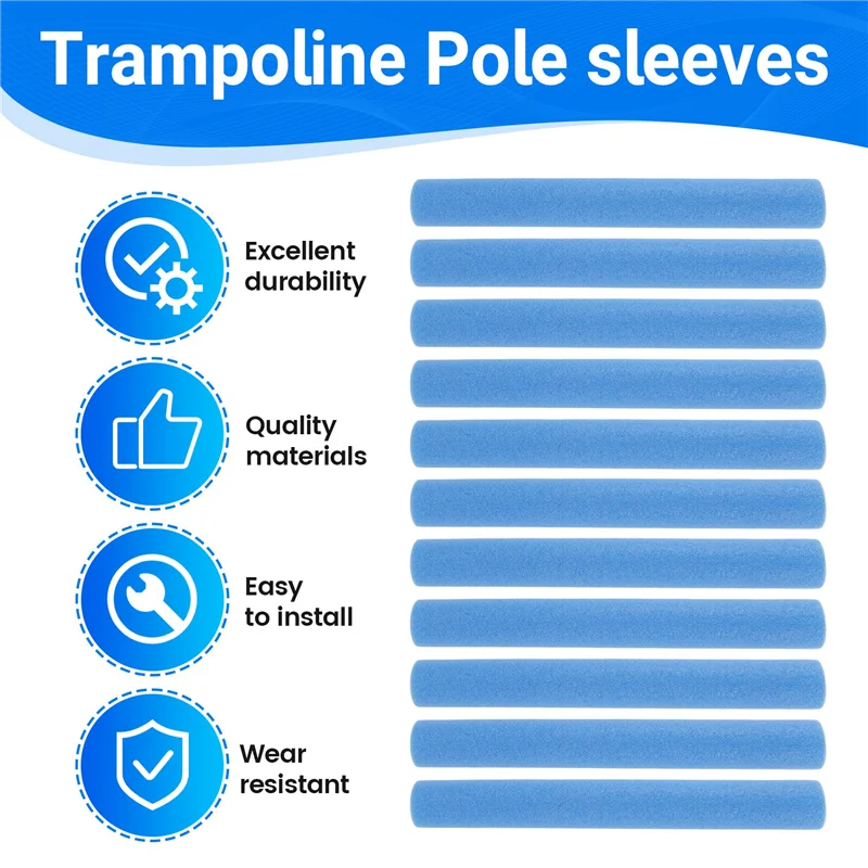 Trampoline Poles Cover Padding Foam Tubing 40CM Foamed Pipe Sponge Casing Protective Trampoline Pole Sleeves 10PCS