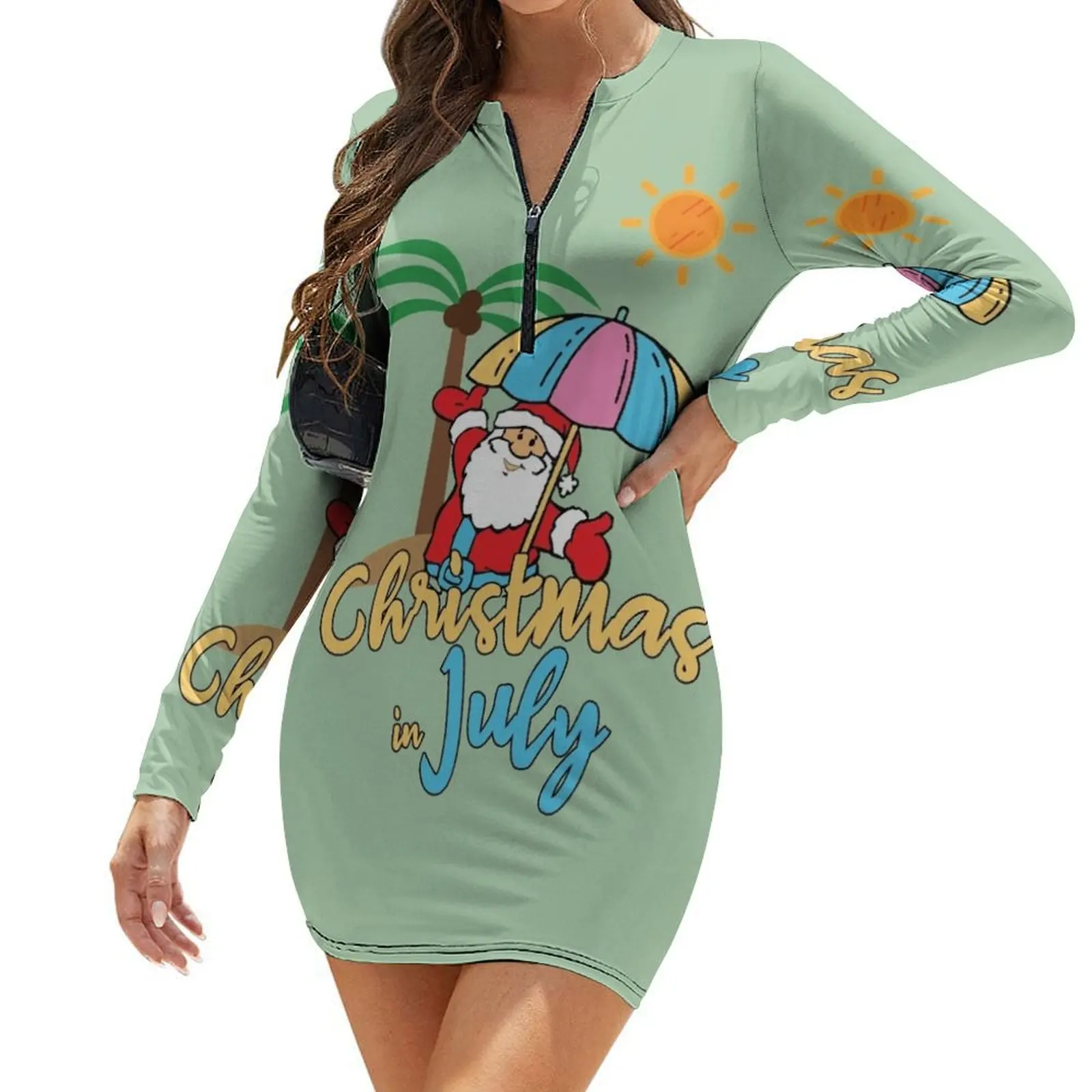 

CHRISTMAS IN JULY Long-Sleeve Bodycon Dress dresses women summer 2024 elegant women's dresses for wedding