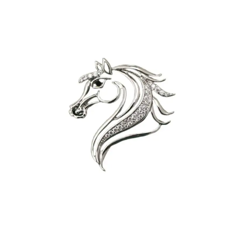 1pc Simple Exquisite Hollow Horse Brooch Versatile Temperament Animal Small Brooch Pin Fashion Clothing Jewelry Accessories Gift