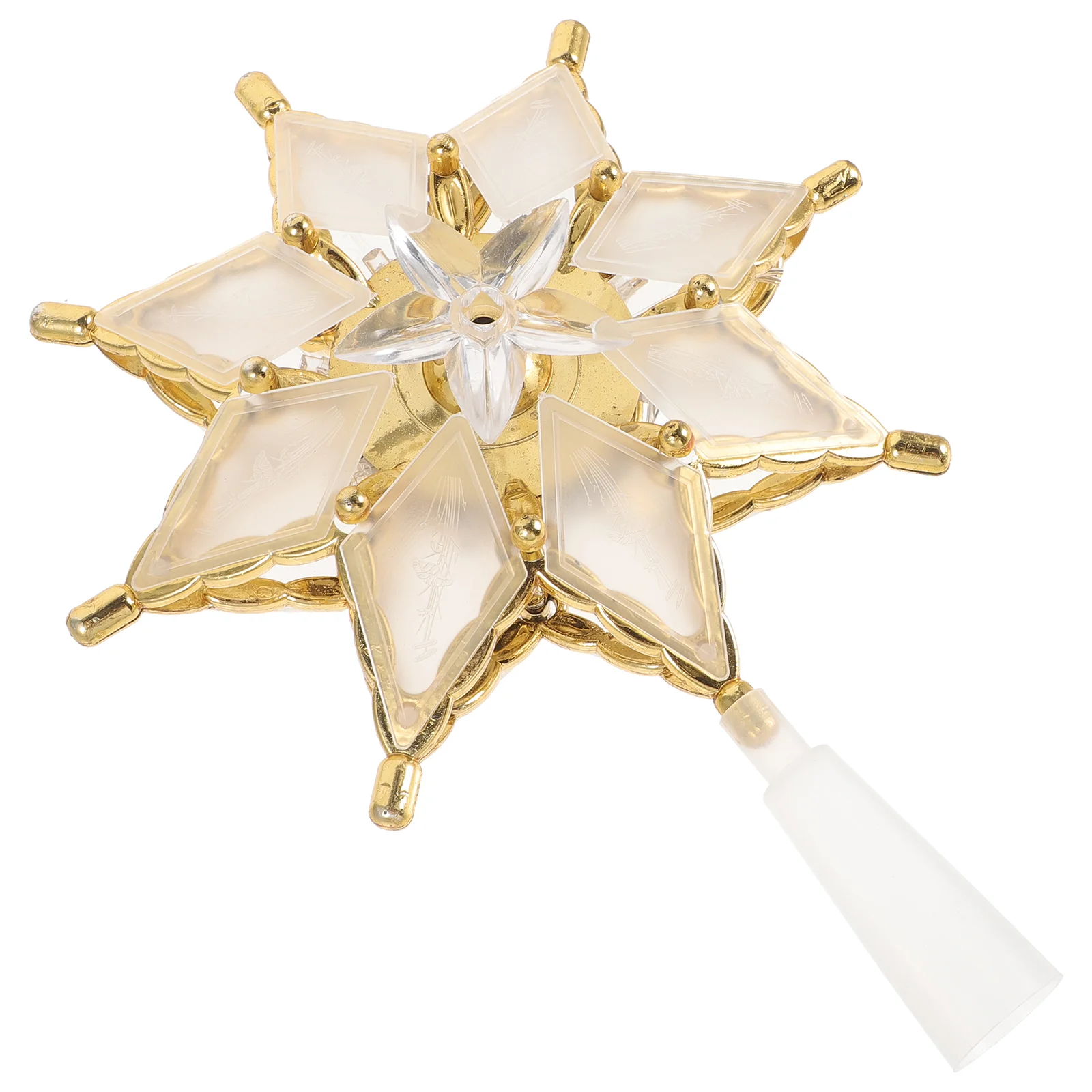 

Christmas Tree Star Toppers 3D Star Tree Topper Lights Double Sided Gold Snowflake Tree Top Led Lights Ornament Xmas Tree