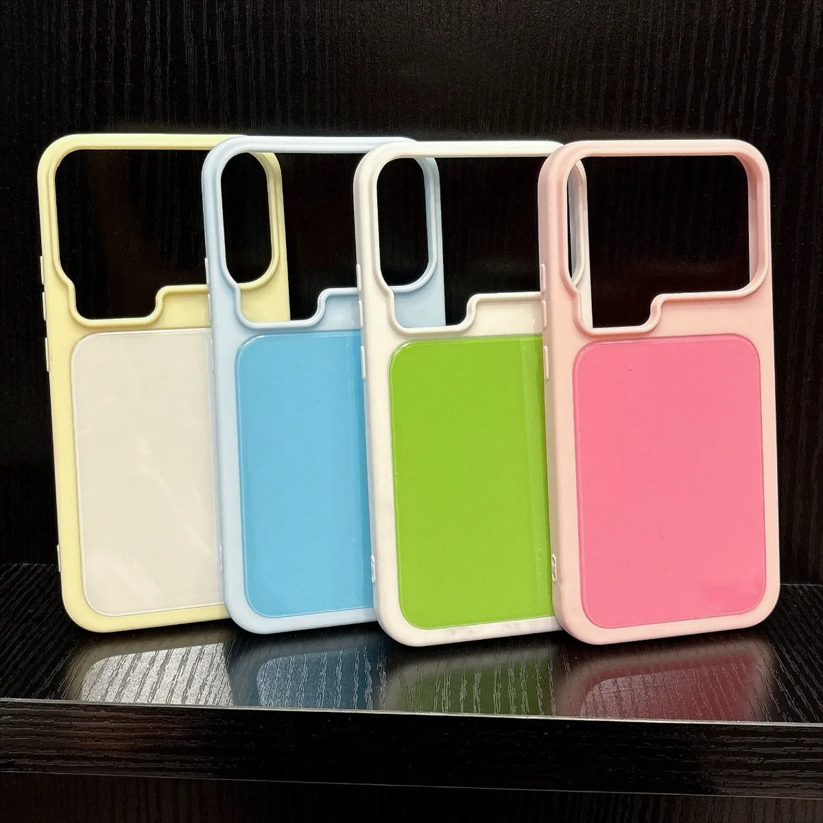 Macaron Color Mirror Phone Case - Soft Silicone Shockproof Cover