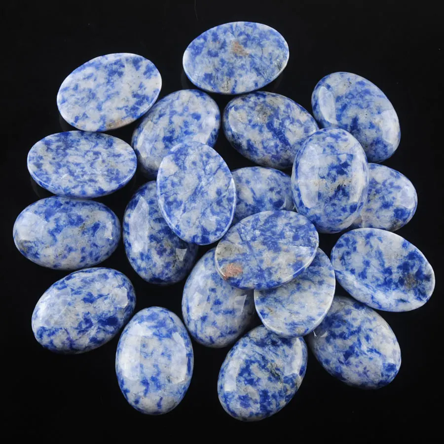 

Natural Sodalite Gemstones Oval Cabochon CAB Loose Beads No Drill Hole 18x25mm Jewelry Making DIY Fittings 10Pcs/Lot TU3123