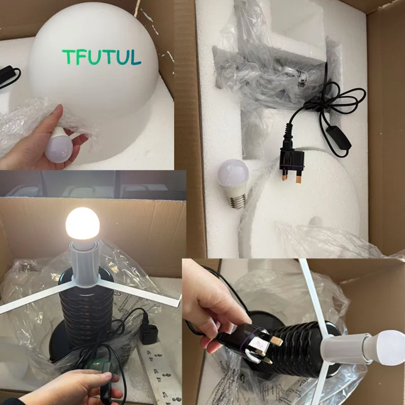 거실 침대 옆 연구 디자이너 쇼룸 침실 조명 홈 인테리어에 대한 북유럽 유리 Led 테이블 램프