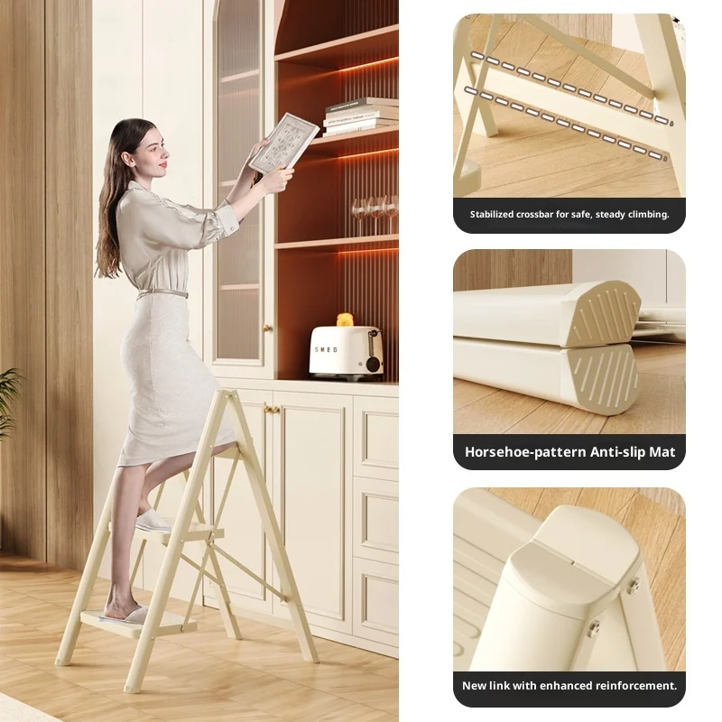 2-5 Step Folding Step Ladder Aluminum Alloy Step Stool Wide Pedal ...