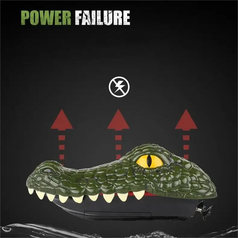 RC Crocodile Head Boat Remote Control High Speed Boat Kids Toys Boys Joke Alligator Decoy Pool Water River Game Spoof Party Gift 3