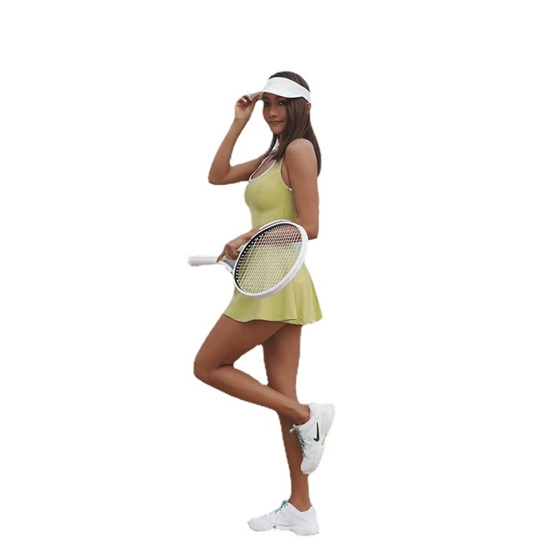 Women Tennis Dress Quick Dry Breathable Yoga Fitness Dress Shorts Two Piece Casual Workout