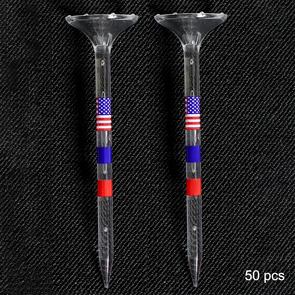 50Pcs Golf Tee Hanger Reduce Friction and Side Spin Transparent Plastic Golf Tees Reusable Anti-Slip for Golf Activities