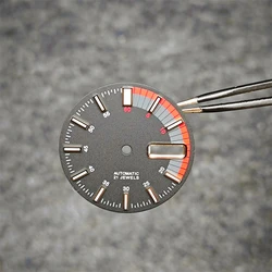 Green Luminous Diving Watch Face, 28.5mm, Mechanical Modification Parts (Black)