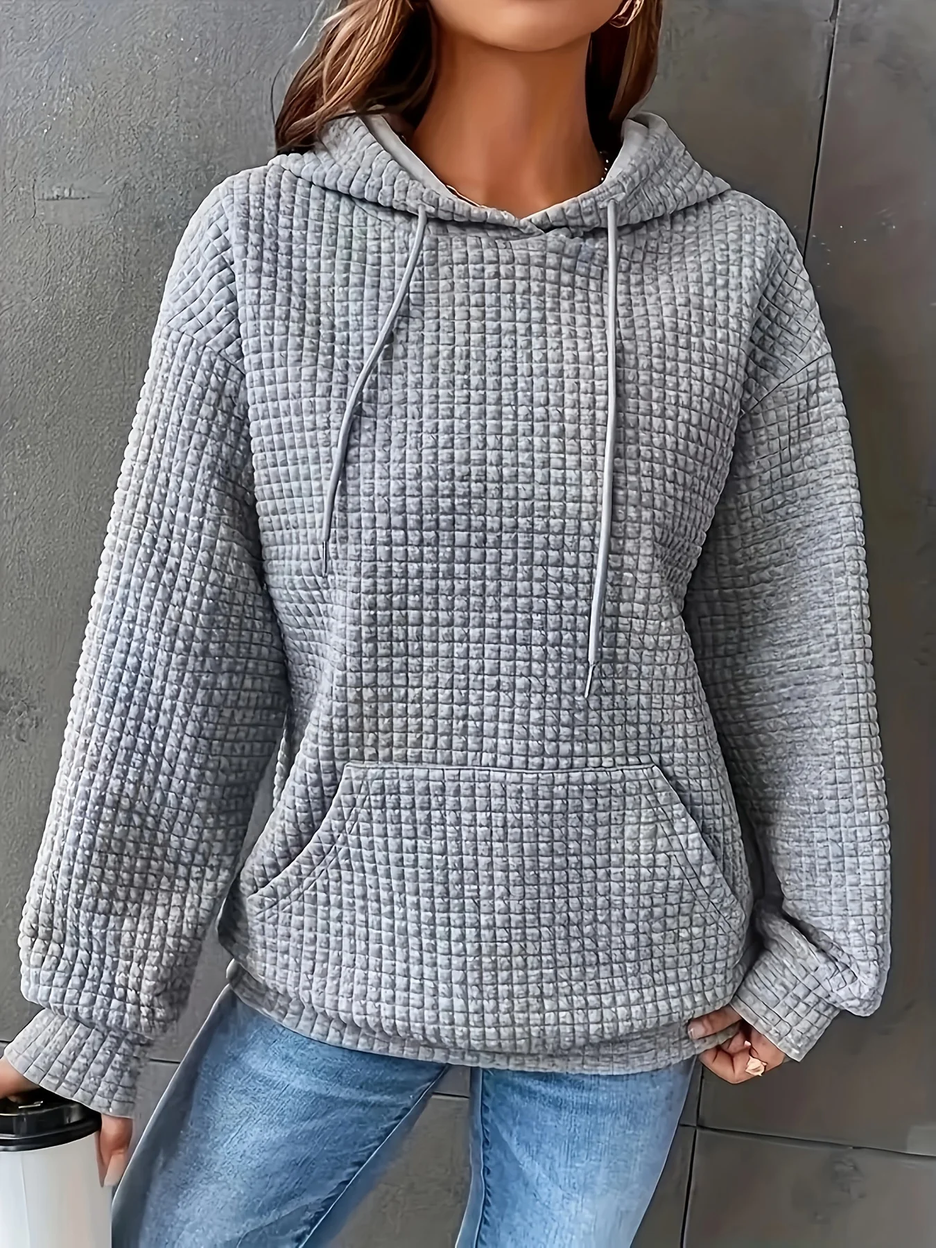 Women’s Textured Pullover Hoodie - Image 2