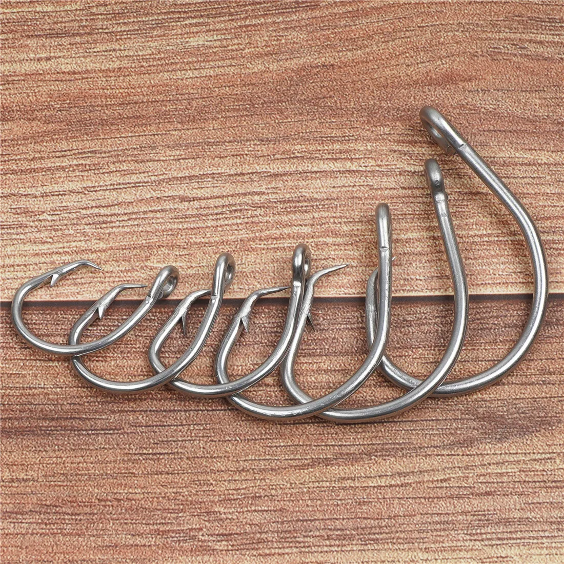 10PCS Angeln Kreis Haken Edelstahl Shark Thunfisch Live köder Wels haken Salzwasser Big Game Wide Gap inline angeln haken – Detail 6