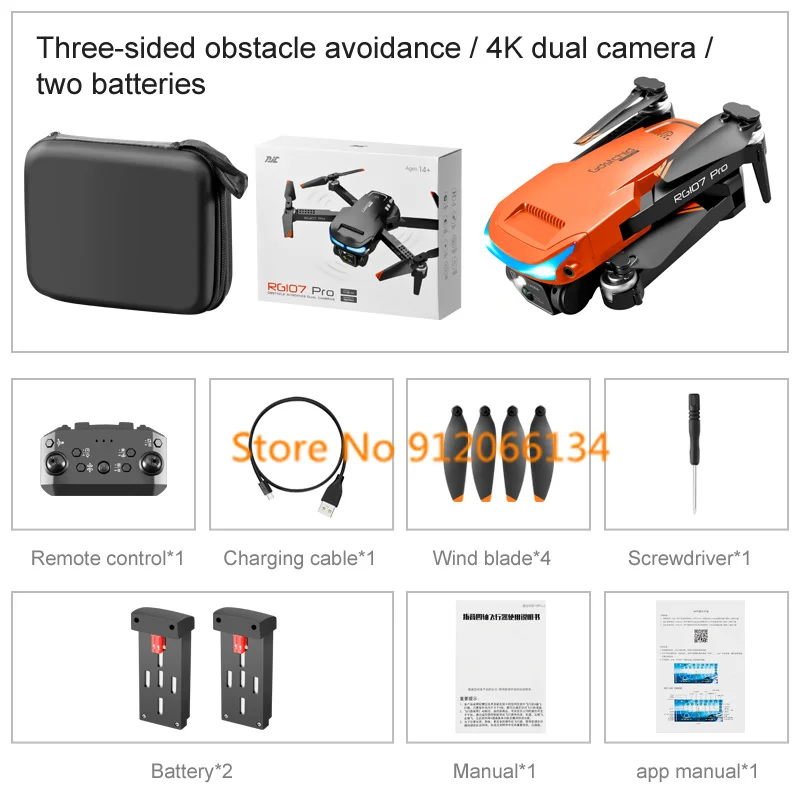 Professional 360 Visual Obstacle Avoidance WIFI FPV RC Drone 5G 4K Dual HD Camera Aerial photography RC Quadcopter Kid Boy Gifts orb remote control mini quadcopter RC Quadcopter