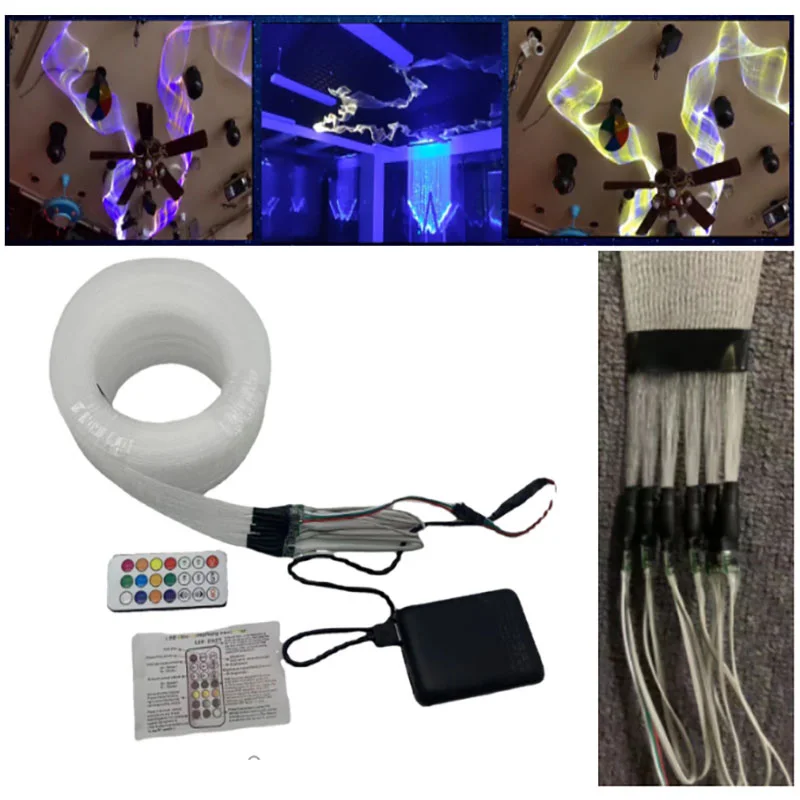 5M RGB LED Flexible Ribbon 5V-12V Mesh Lights Brighter Colorful Fita USB Optical fiber braided luminescent net DIY Ceiling