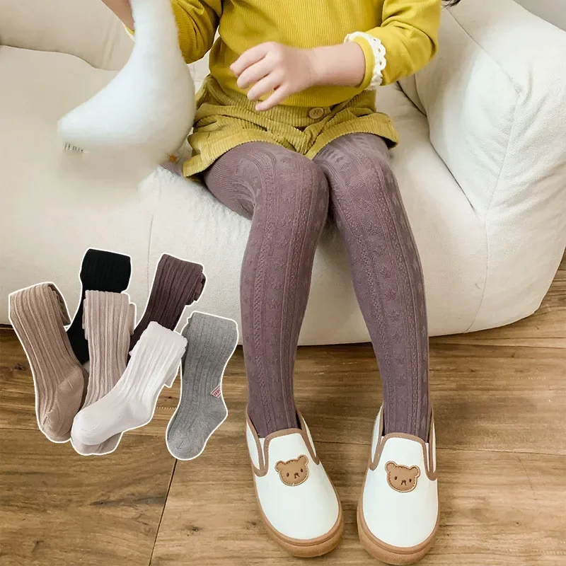 Baby Girl Tights Warm Leggings Kids Pants Solid Cotton Child Pantyhose Casual Stockings Girls Toddler Dance Spring Clothes 0-8Y