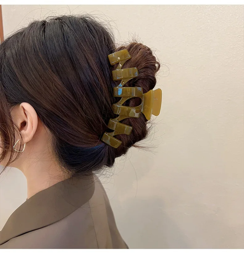 

13 см супер большой зажим акриловая доска заколка для волос Акула простые завитки для волос и несколько зажимов для волос аксессуары для волос