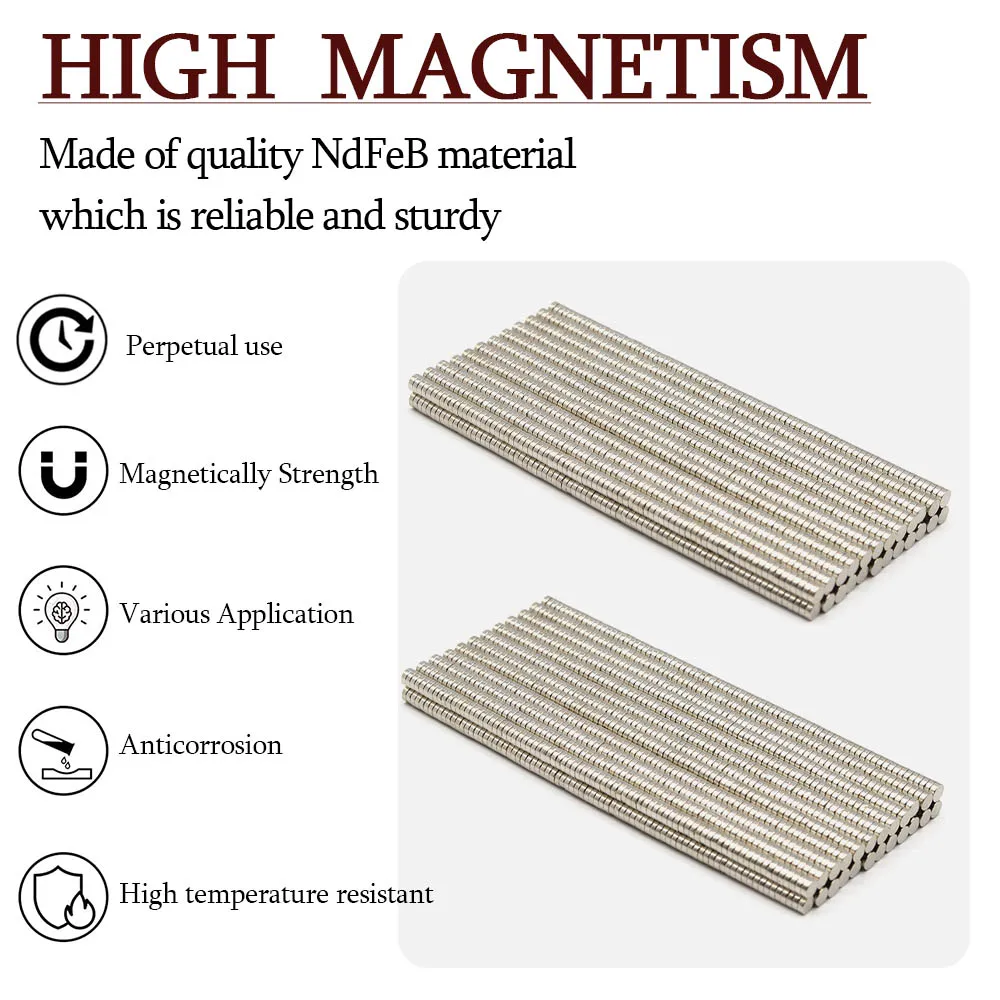 4 mm x 1,5 mm, superstarker runder Neodym-Magnet, leistungsstarke Magnete, N35, kleiner permanenter magnetischer NdfeB-Kühlschrankmagnet, 4 x 1,5 mm – Detail 2