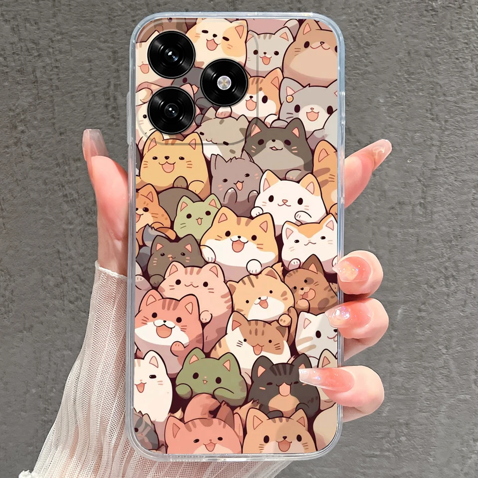 Sunset Rabbit Cat Luxury Anti-Slip Transparent Phone Case
