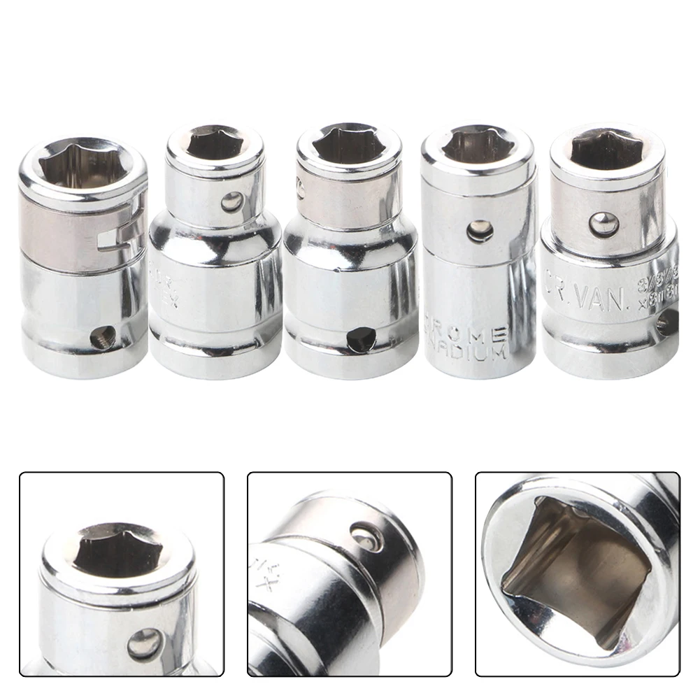 Hex Socket Bit Chamfer Converter 1/4 3/8 1/2 Square Drive To 1/4 Screwdriver Bit Adapter For Rachet Wrench Repairing Hand Tools 5