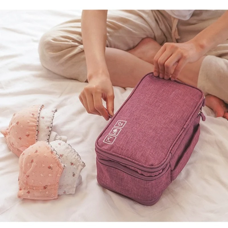 Compact Travel Organizer Bag for Lingerie and Accessories Storage