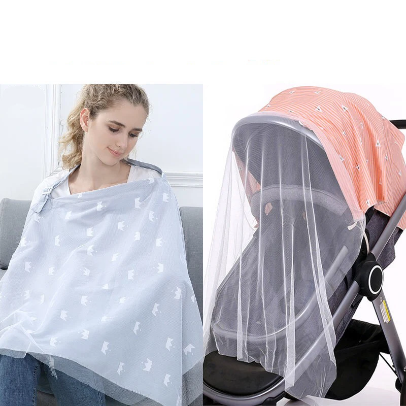 Maternity Nursing Cover Breastfeeding Scarf Newborn Baby Feeding Cloth Privacy Breathable Apron Stroller Mosquito Net Bug Cover