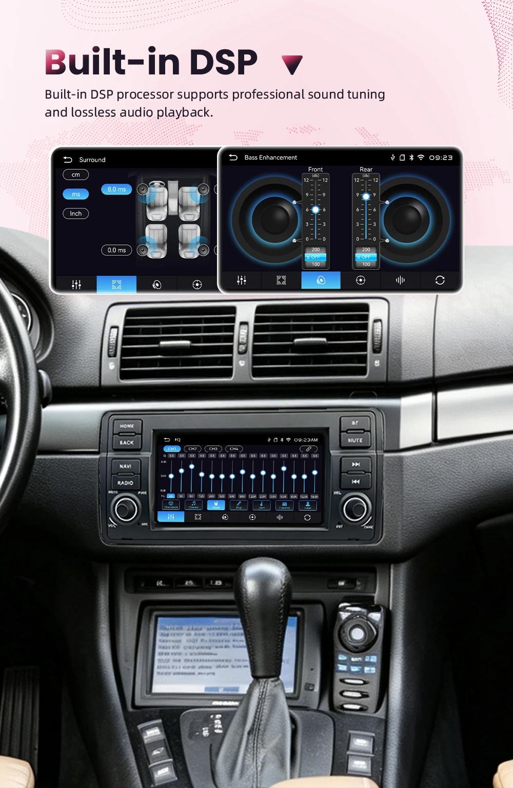 BONROAD Radio de coche inalámbrico Carplay de 7 pulgadas para BMW E46 M3 2000-2006 Rover 75 1999-2005 MG ZT 2001-2005 Reproductor multimedia de vídeo para coche Android Auto inalámbrico RDS DSP GPS Navegación Linux Pantalla táctil 8