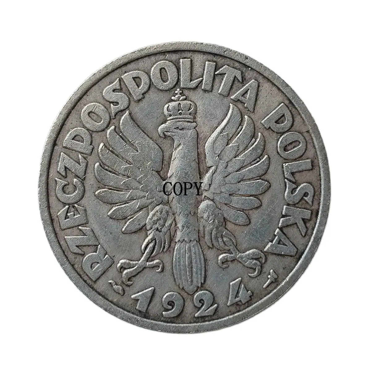 

Poland 2 Zlote 1924 Silver Plated Copy Coin Type1