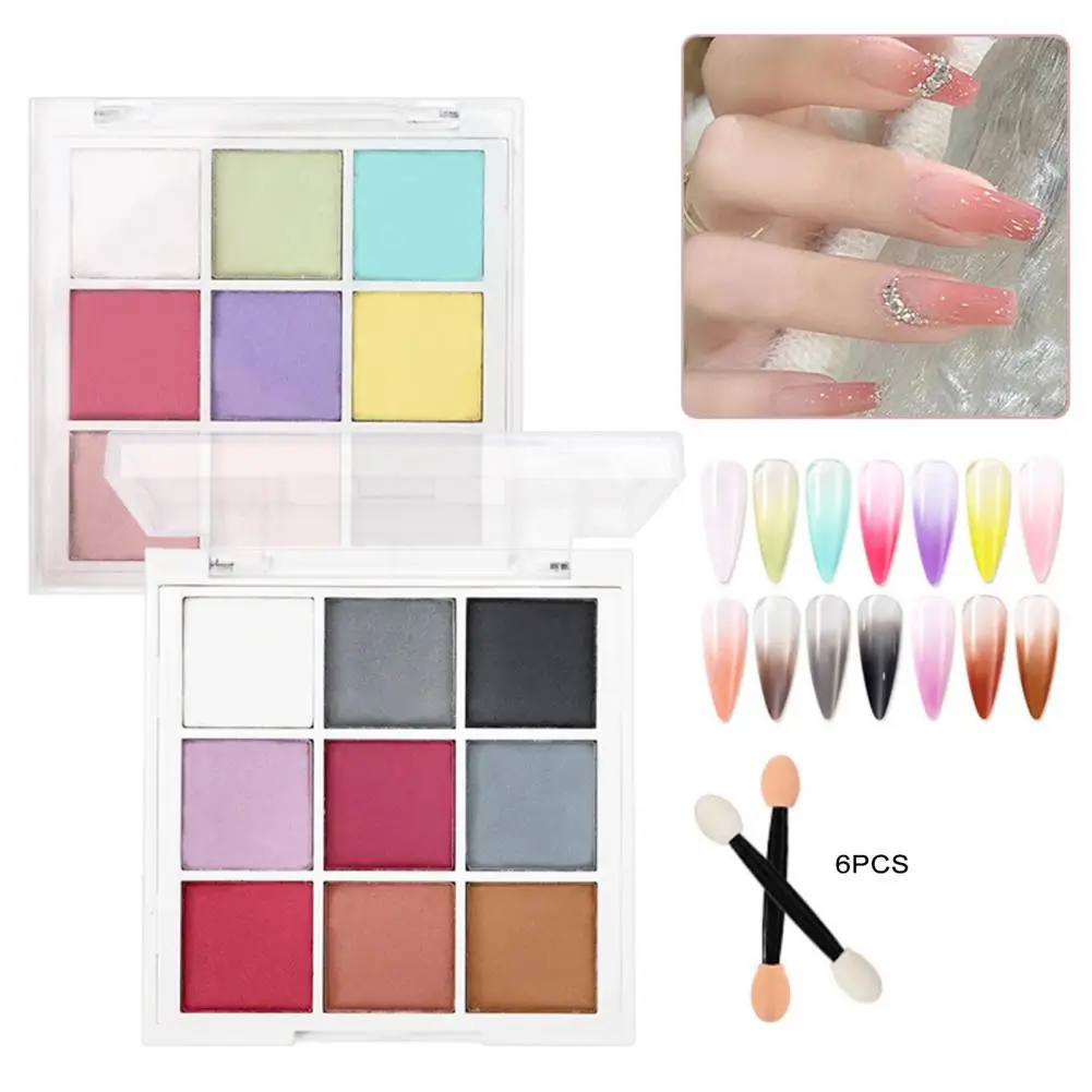 Chrome Nail Powder 9-color Nail Mirror Powder Set Achieve Stunning Chrome Pearlescent Matte Nails with Gradient Shell for Nails
