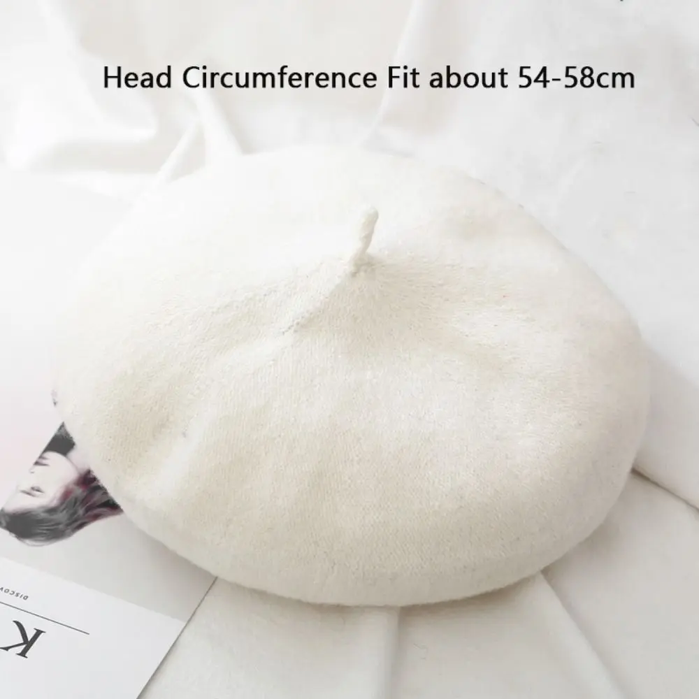 Fashion Wool Beret Cap Women Girls Solid Color Autumn Beret Hat French Winter Warm Flat Cap Hat Felt Berets Beanie Nice Gift
