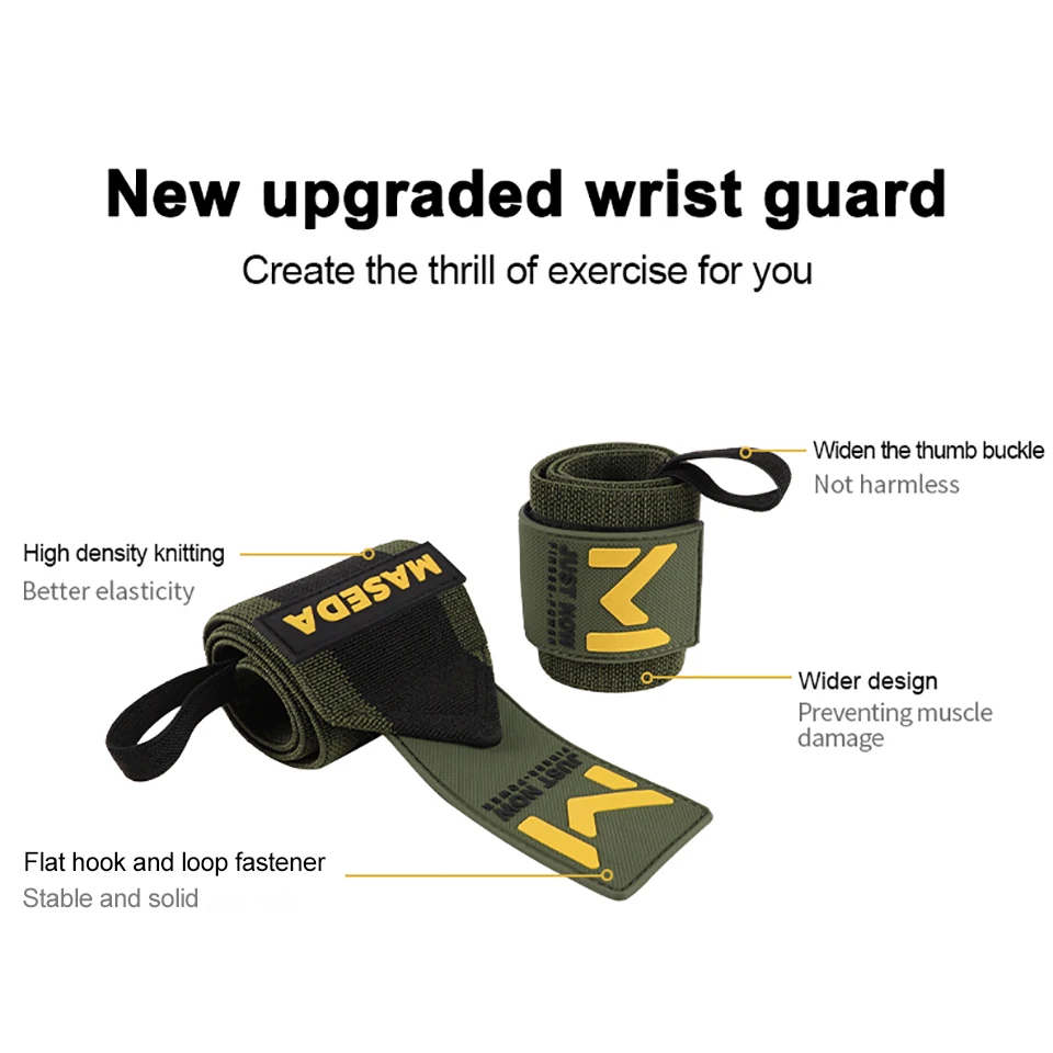 GTUBIKE 1 Pair Elastic Breathable Wrist Support Adjustable Wristbands for Intense Gym Workouts Bench Press Deadlift Fitness