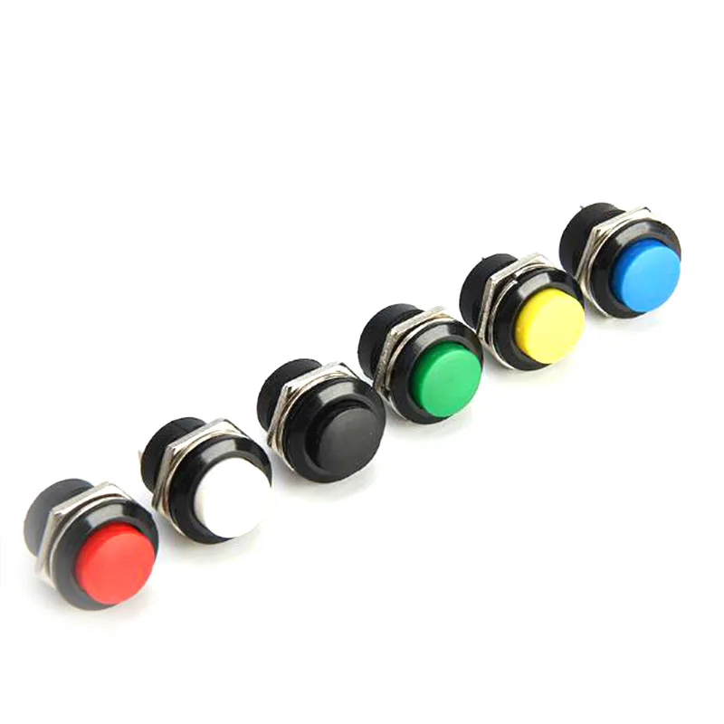 10pcs Push Button Switch Button Jog Switch R13507 16MM Red Green Round