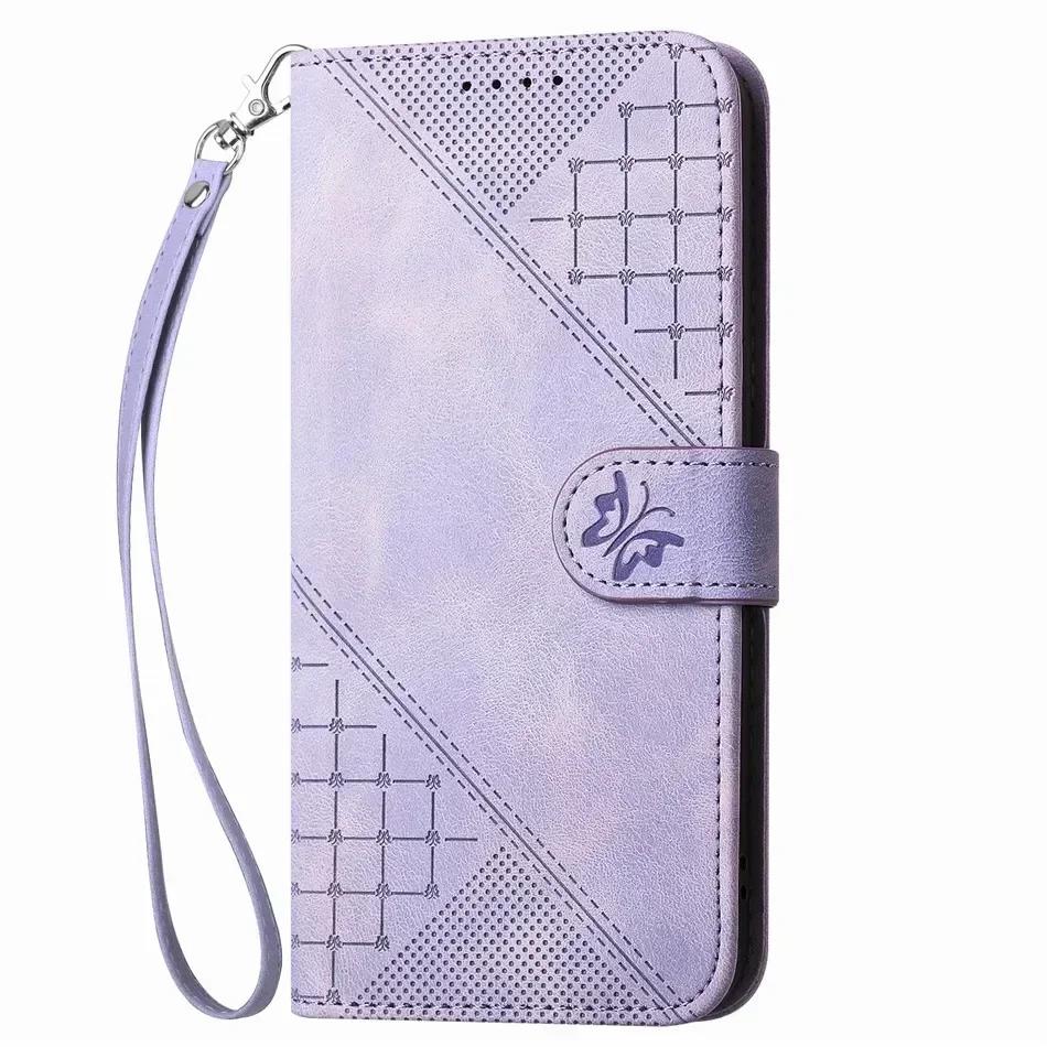 Charming Butterfly Leather Wallet Phone Case with Card Slots
