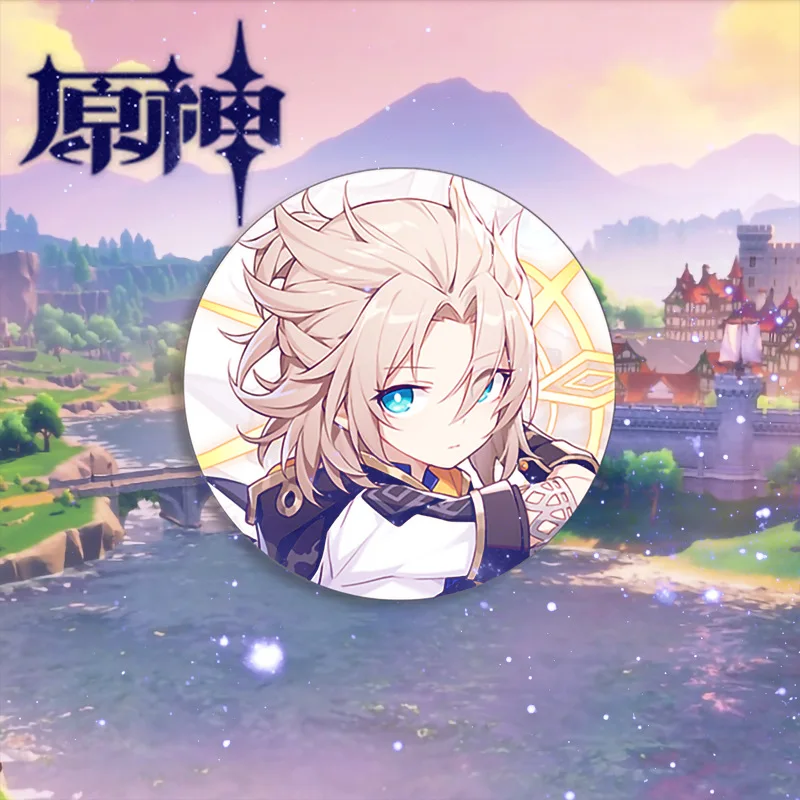 Game Genshin Impact Brooch Pin Hu Tao Klee Xiao Zhongli Raiden Shogun Ganyu Cosplay Anime Badge Accessories For Clothes Bag Gift