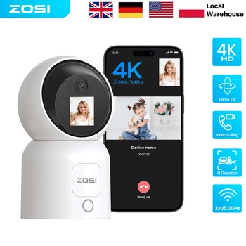 ZOSI 4K 8MP/4MP Indoor Security Camera Video Calling C519M 360° View Baby/Pet Monitor 2.4G/5G WiFi Home Surveillance IP Camera 1