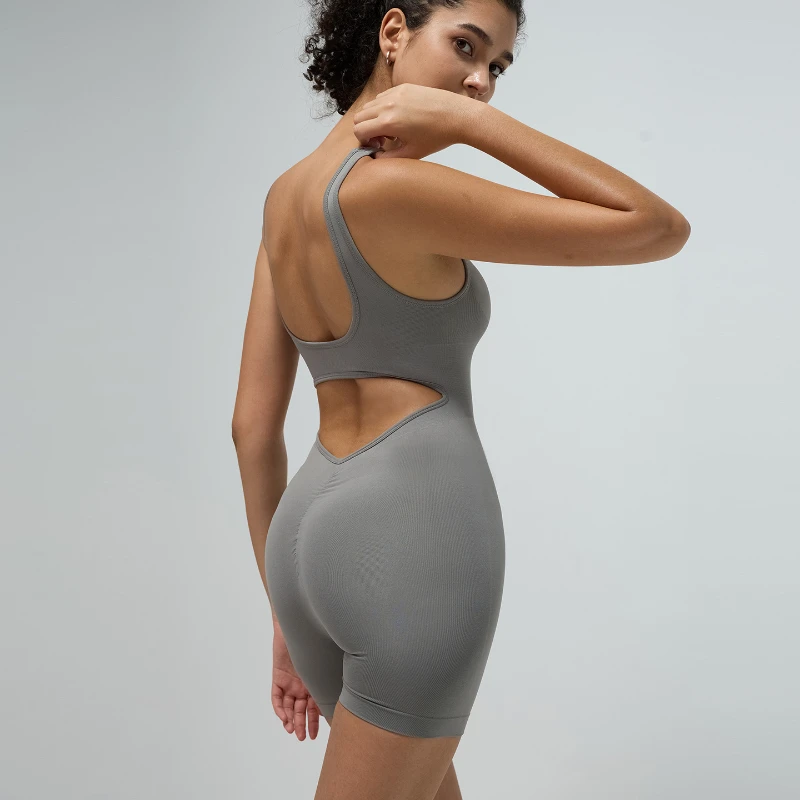 Yoga jumpsuit one-piece back cutout beauty back sports fitness jumpsuit