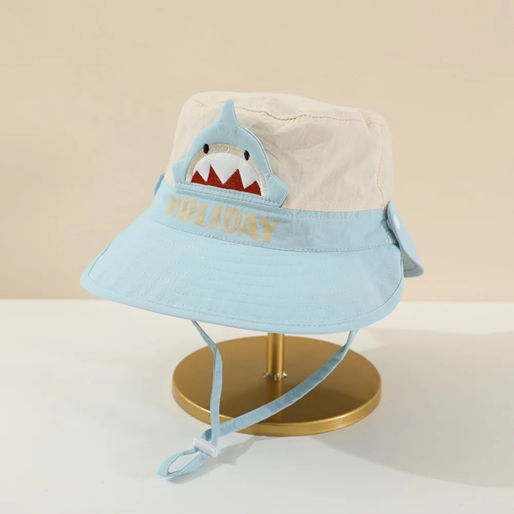 Korean Style Wide Brim Peaked Cap Breathable Cartoon Animals Baby Sun Protection Hat Sunscreen Quick Dry Children Fishman Hat