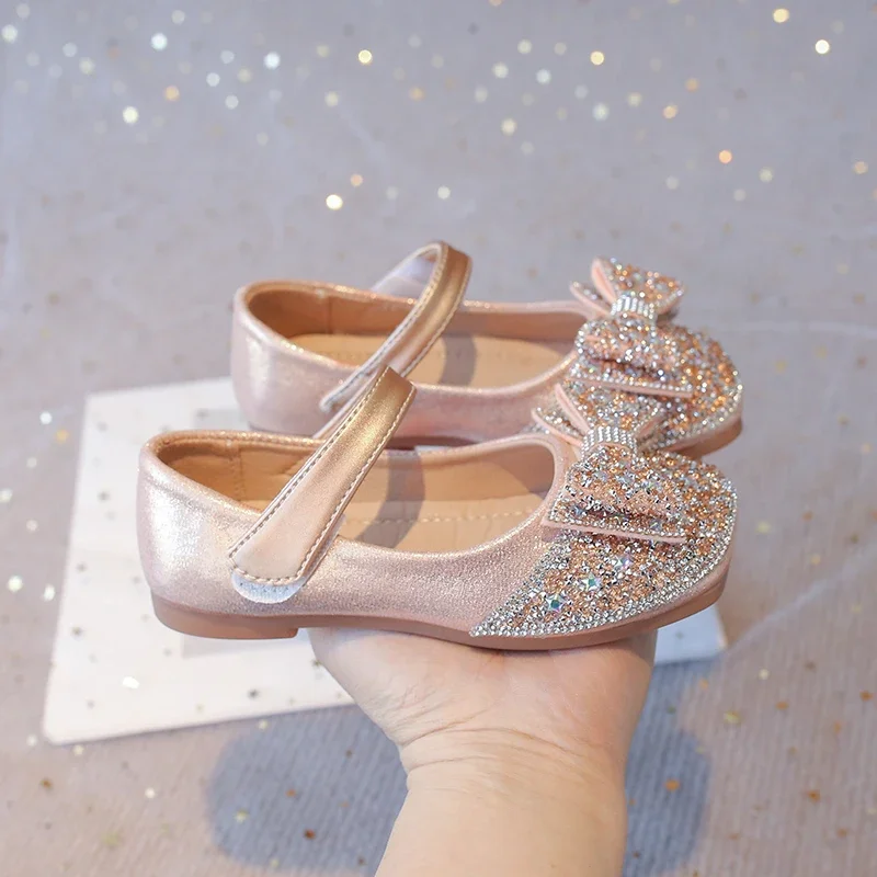 Girls Leather Flat Shoes for Wedding Party and Casual