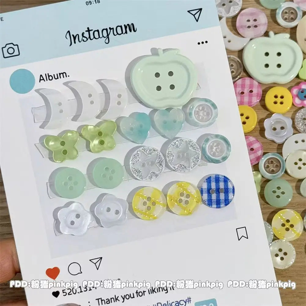 10/20개 혼합 색상 수제 레진 원형 2/4홀 단추, 의류 액세서리 공예 스크랩북킹 DIY 의류 용품