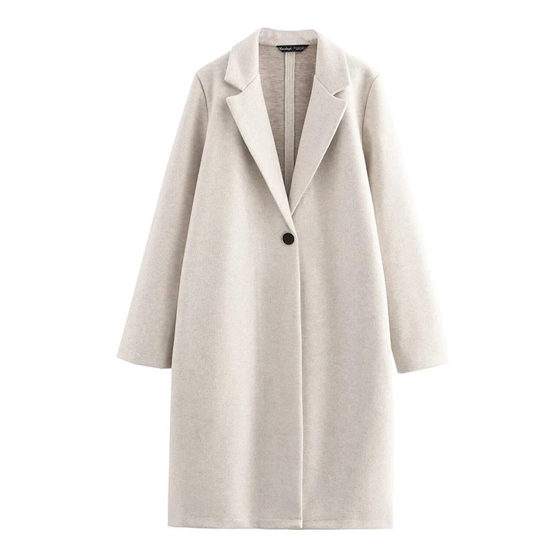 New Fashion Soft Coat Women's Autumn Winter Jacket One Button Versatile Vintage Long Sleeve Casual Commute Overcoat Outerwear