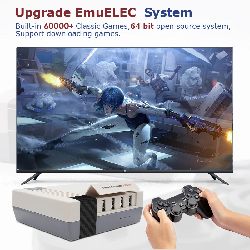 Video Game Console Game Console Game Console Kit Retro Super Console X Cube Video Game Console with 60000+ Games 63+ Emulator S905 Chip for DC/MAME/ 4K HD Arcade Series