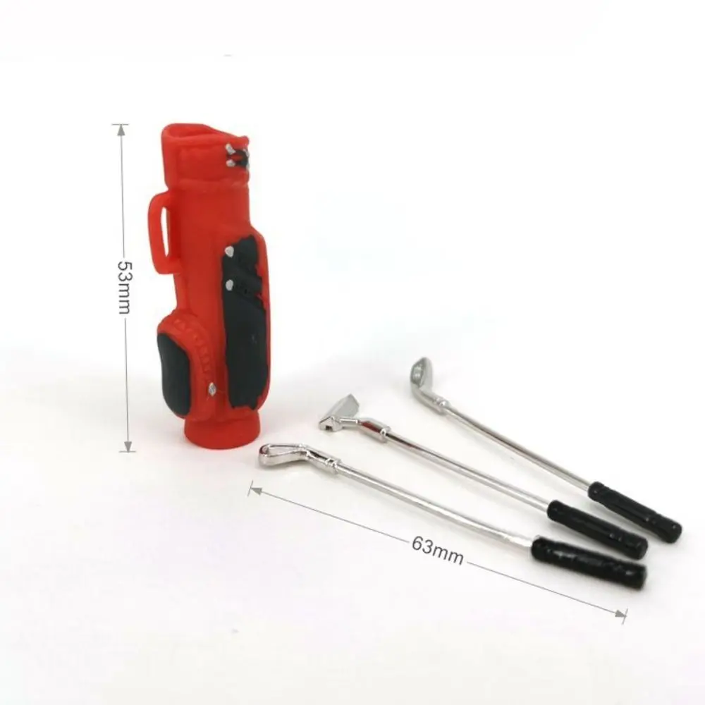 1:12 Scale Dollhouse Golf Toy Model Toys with 3 Sticks Miniature Golf Model Pretend Play 3 Colors Mini Golf Clubs Toy