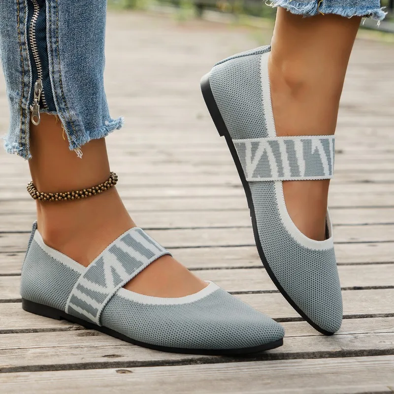 2024 Women's Summer New Fashion Elastic Strap Designer Comfortable Non-Slip Flat Shoes for Daily Outing Casual Low-top Shoes 4