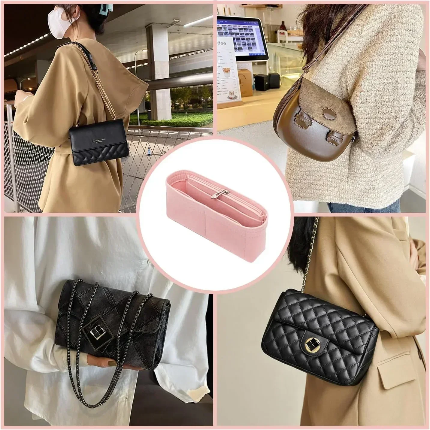 Bag Organizer LONGCHAMP Mini Tote Timid Bag Storage & Finishing Inner Liner Handbags Insert Organizer Fit Mini Size