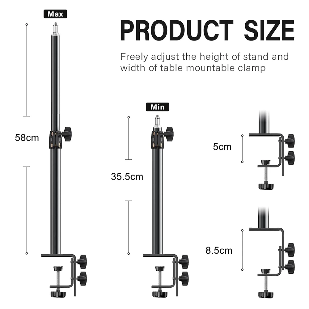Desk Mount Stand DSLR Camera C Clamp Light Stand Photographic Light Boom With Ball Head for Phone Video Ring Zoom light stand,photographic light stand