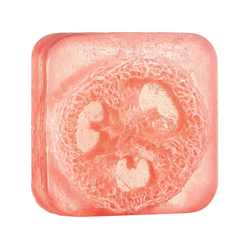 Lemon Loofah Essential Oil Soap Handcrafted Rose Sea Salt Cleansing Bath Soap Exfoliating Skincare Soap