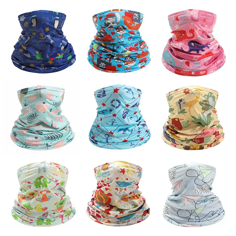 

Cartoon Printing Children Face Protection Sun Protection Neck Collar Summer Boys Girls Windproof Fashion Scarf Soft Scarves