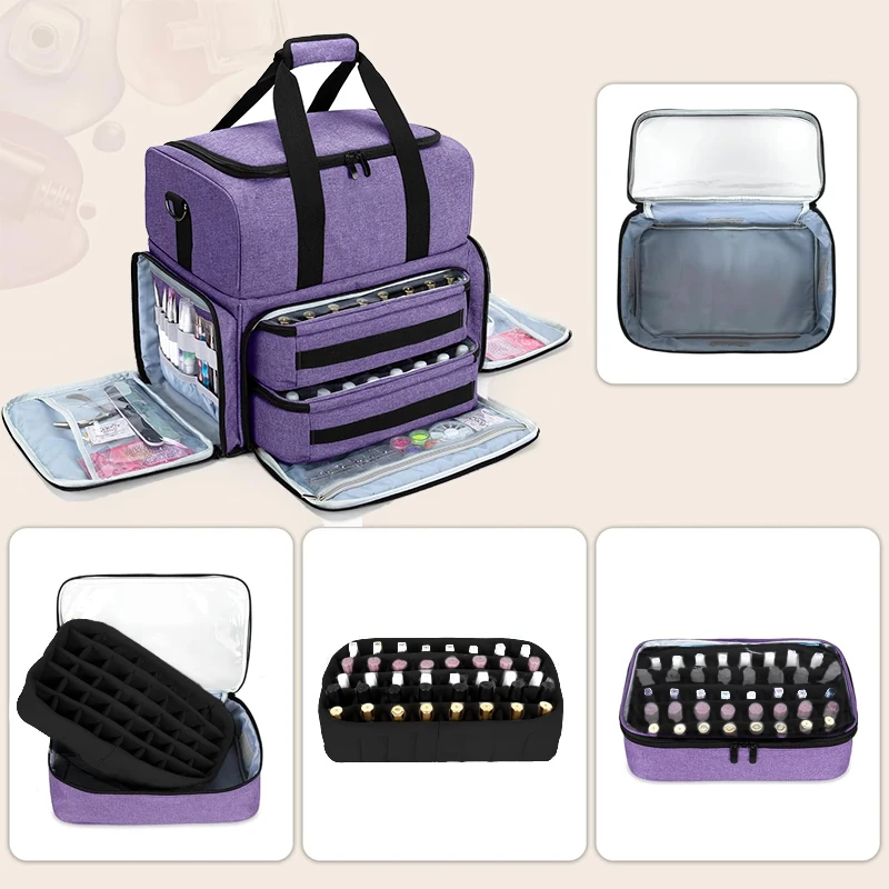 Manicure Bag Cosmetic Bag Large Capacity Travel Portable Women Makeup Case Multifunctional Toiletry Mother Child Package Storage 3