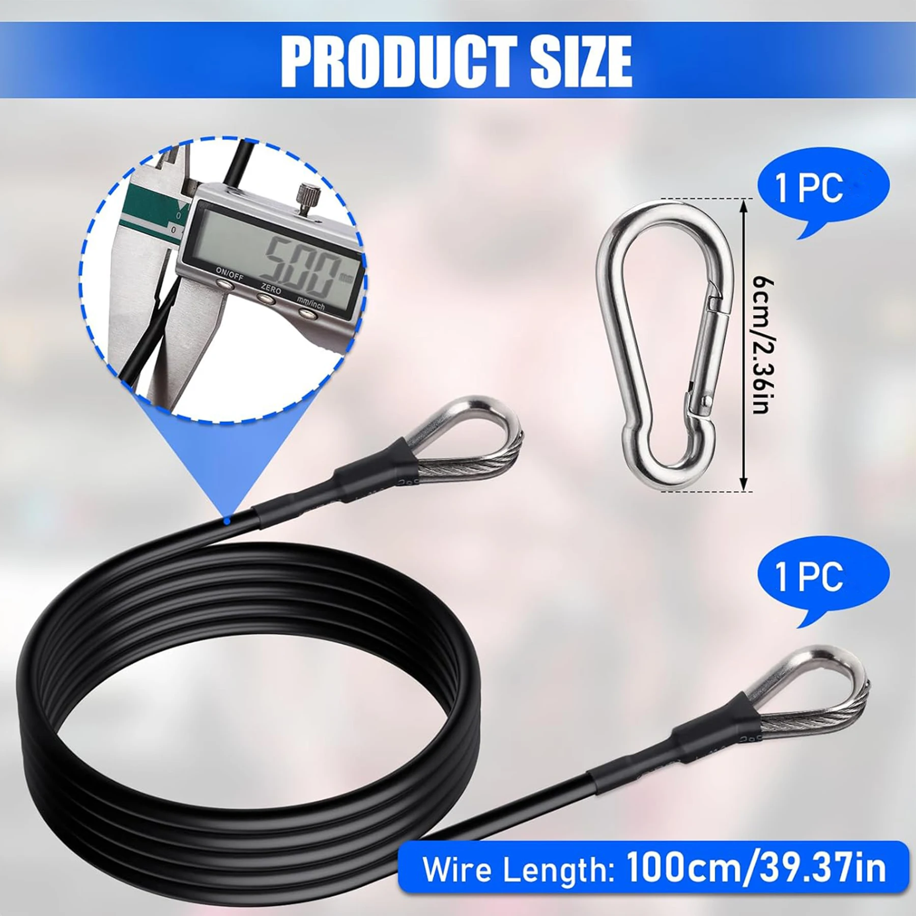 Gym Cable Extender Extension Rope Attachment 39/59 Inch 5mm Heavy Duty Compatible with Home Gym Accessories gym accessories fitness cable pulley fitness pulley cable fitness pulley gym workout rope