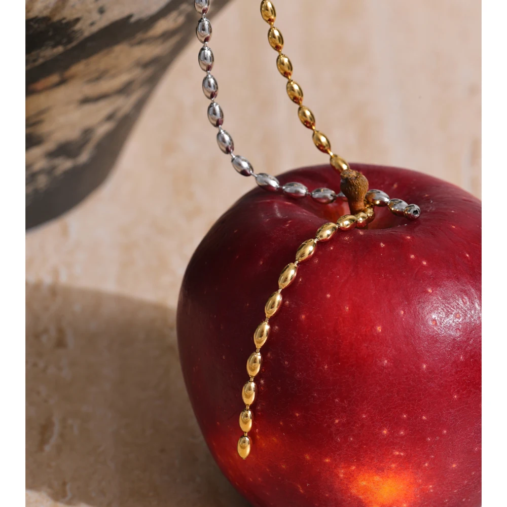 Yhpup Necklace Stainless Steel Long Chain Hanging Drop