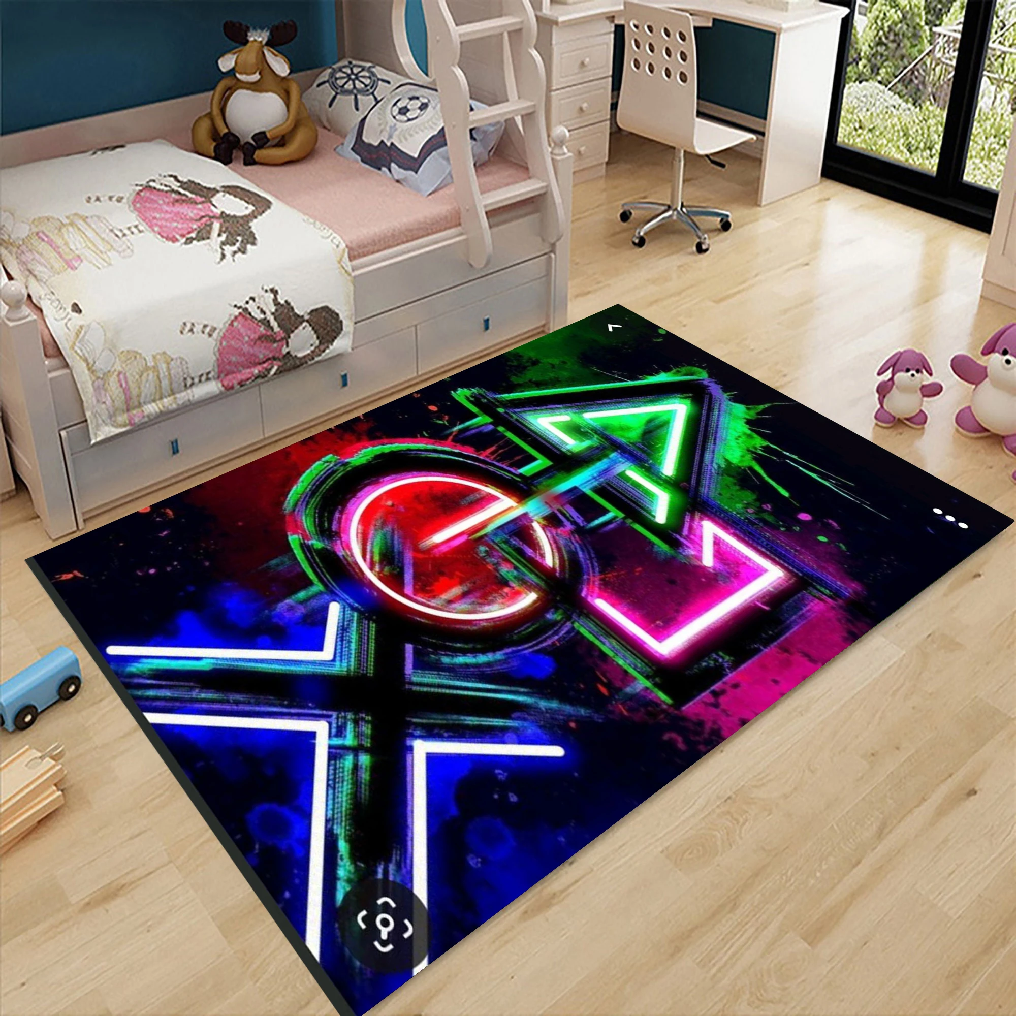 

Cool Game Pattern Process Art Rug for Bedroom Living Room Flannel Mats Home Decor Non-Slip Floor Pad Rugs