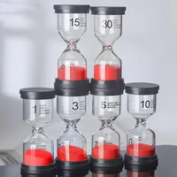 1-60 Minutes Red Hourglass Sandglass Children Kid Toy Sand Timer Hour Glass Home Decoration Sand Clock Timekeeper Festival Gifts 1